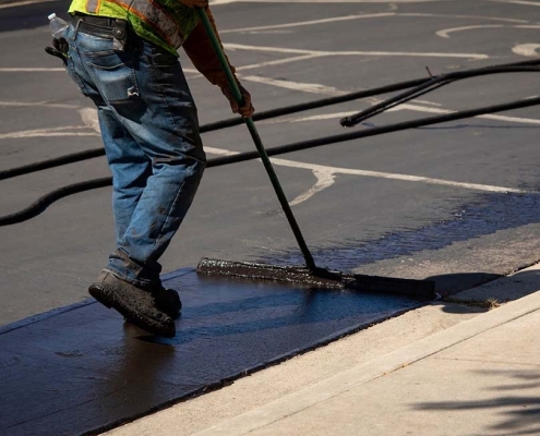asphalt being coated