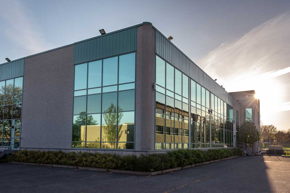 (clean and orderly) building exterior