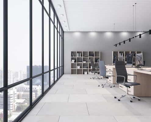 clear, streak-free office windows