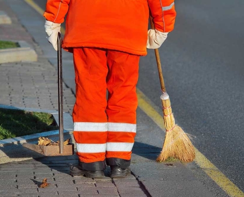 commercial space exterior being cleaned