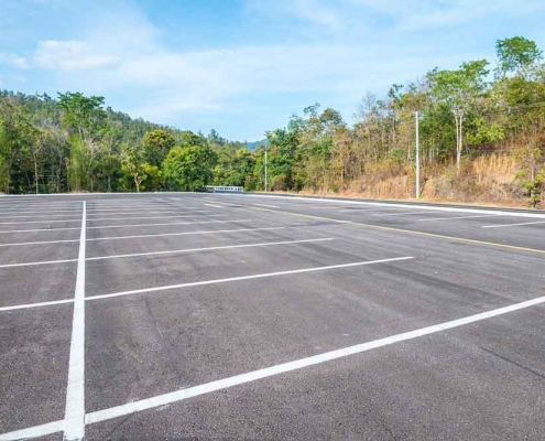 newly painted parking lot