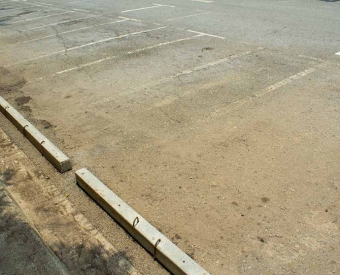 parking lot with faded lines