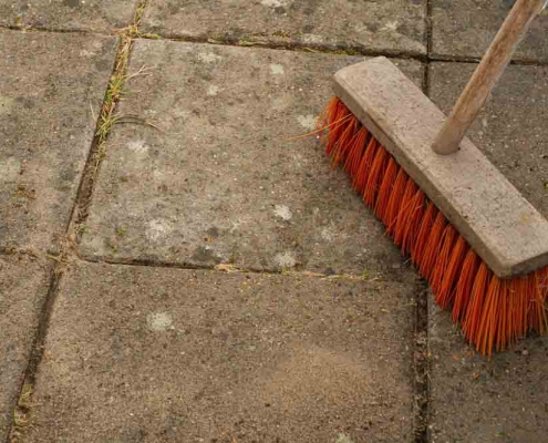 sidewalk being swept