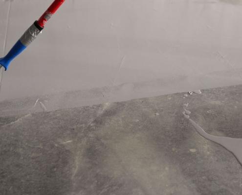 concrete being coated